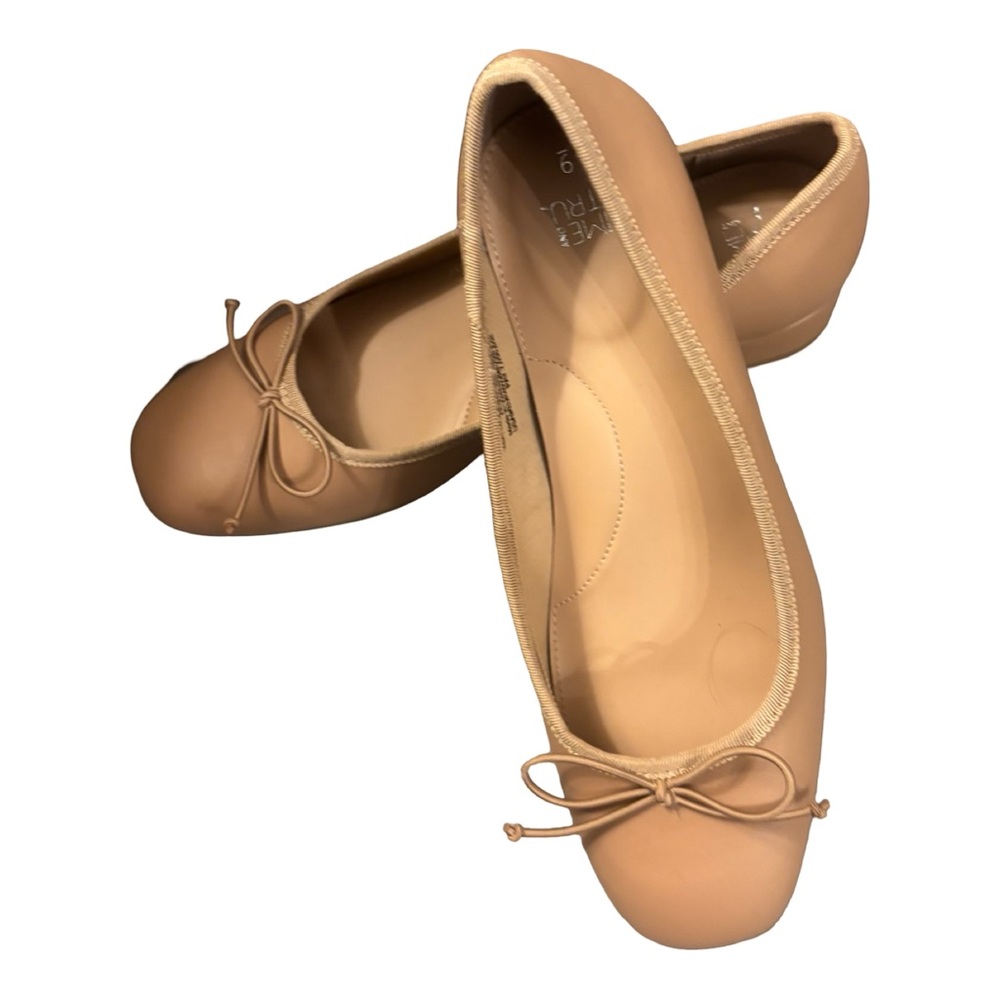Time and Tru Nude Tan Low Block Heel Ballet Flats - Picture 8 of 9